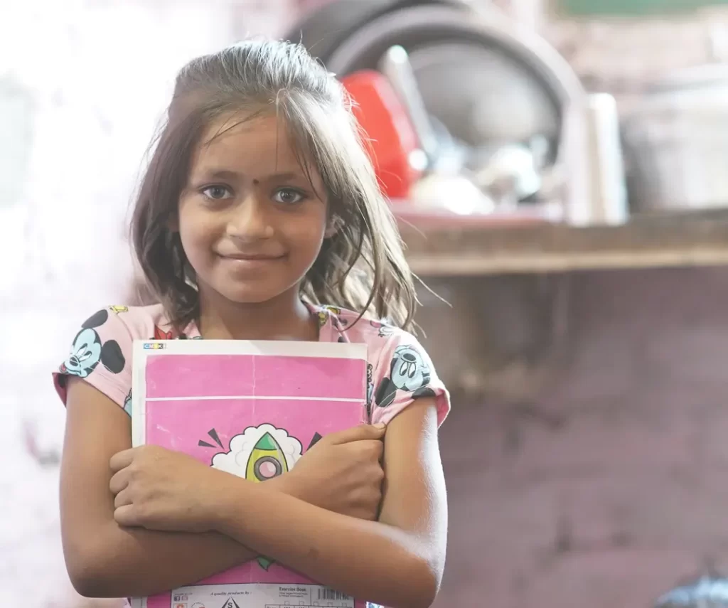 Image of a girl holding a book