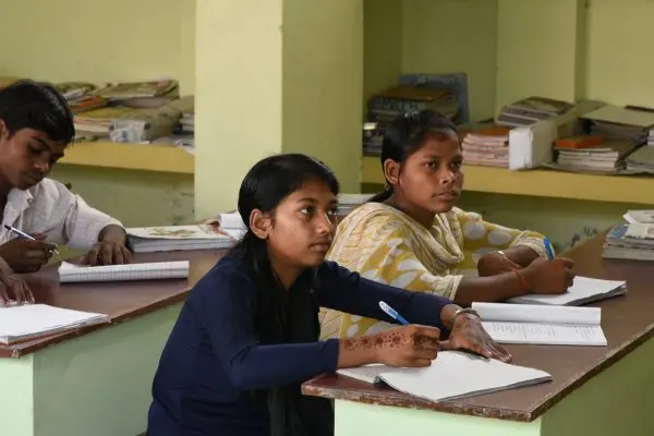 students attending class