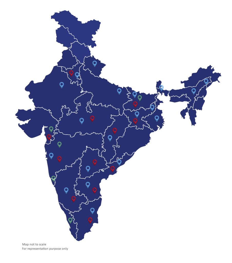 JRDS Map showing reach across India